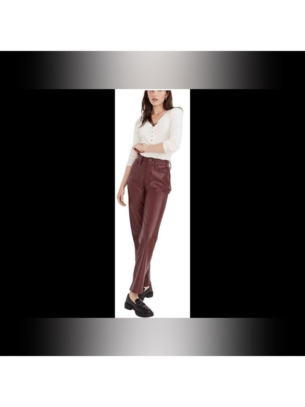 Madewell - the perfect vintage straight jeans - size 31 (12)- nwt - faux leather